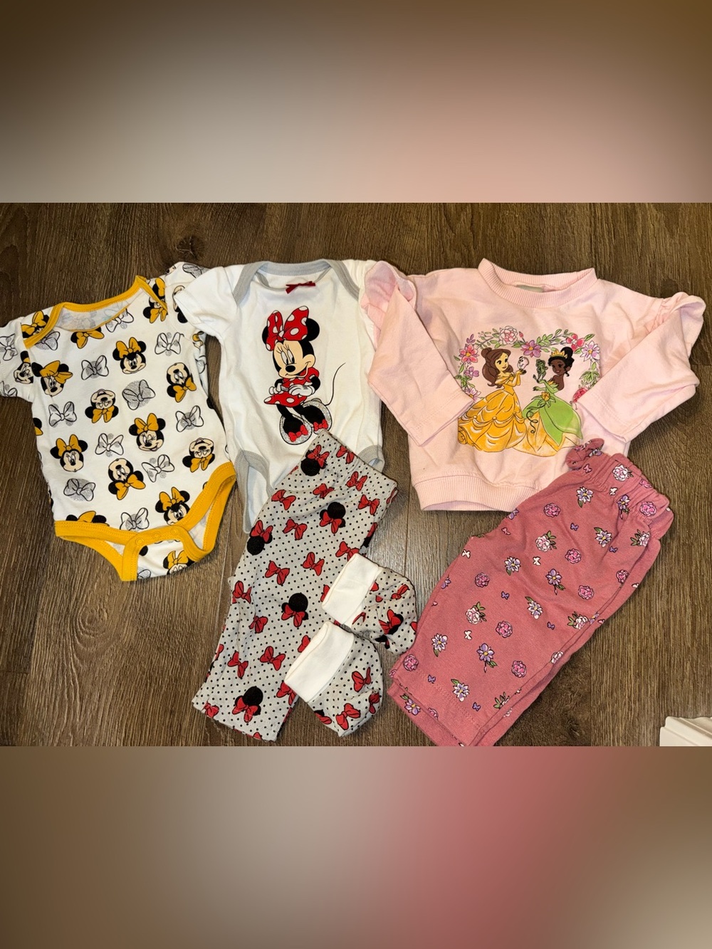 0-3 Months Disney Baby Lot Minnie Mouse Belle Tiana